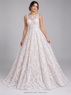 Tul bordado color blanco H169 — Palacio Glamour