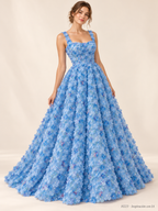 Tul bordado color azul H223 — Palacio Glamour