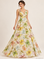 Tul bordado color amarillo H225 — Palacio Glamour