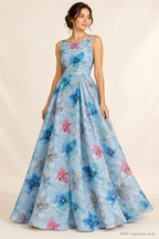 Tul bordado color azul H225 — Palacio Glamour