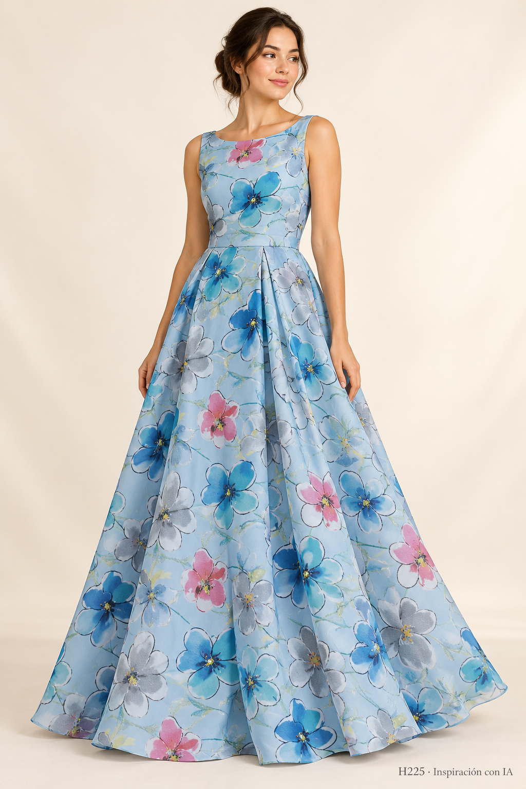 Tul bordado color azul H225 — Palacio Glamour