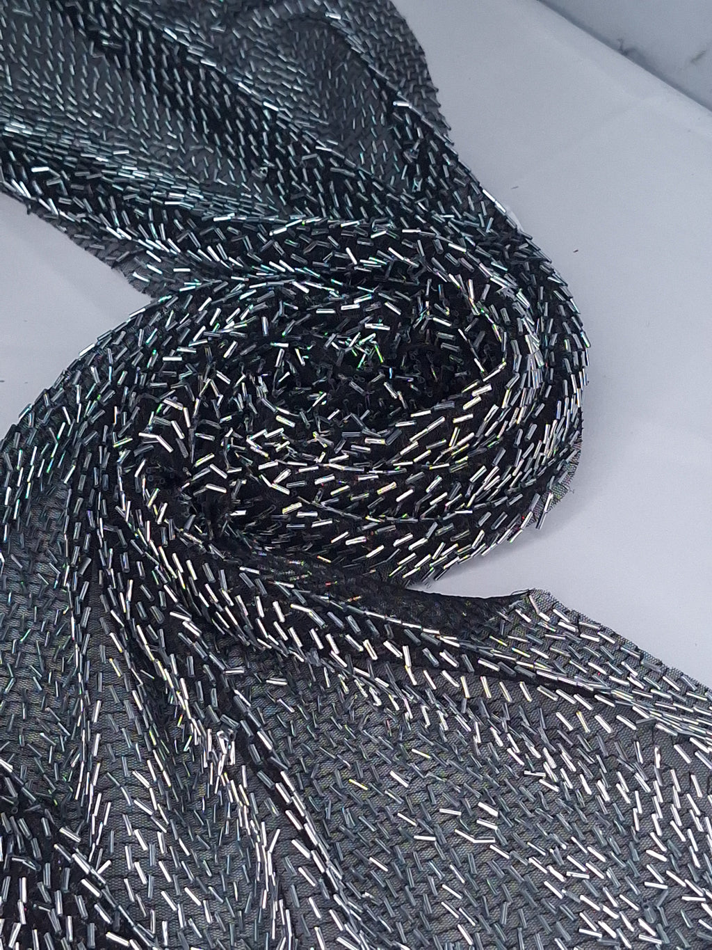 Tul bordado color plata H034 — Palacio Glamour