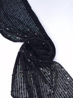 Tul bordado color negro H078 — Palacio Glamour