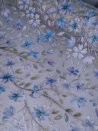 Tul bordado color azul H089 — Palacio Glamour