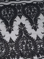 Tul bordado color negro H129 — Palacio Glamour