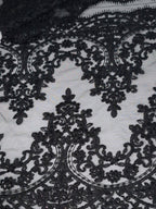 Tul bordado color negro H130 — Palacio Glamour