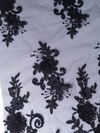 Tul bordado color Azul negro H164 — Palacio Glamour