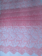 Tul Bordado Diseño Floral Con Ramajes Color Rosa -HH175 — Palacio Glamour