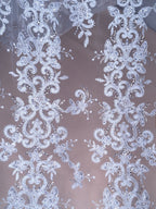 Tul bordado color blanco H156 — Palacio Glamour