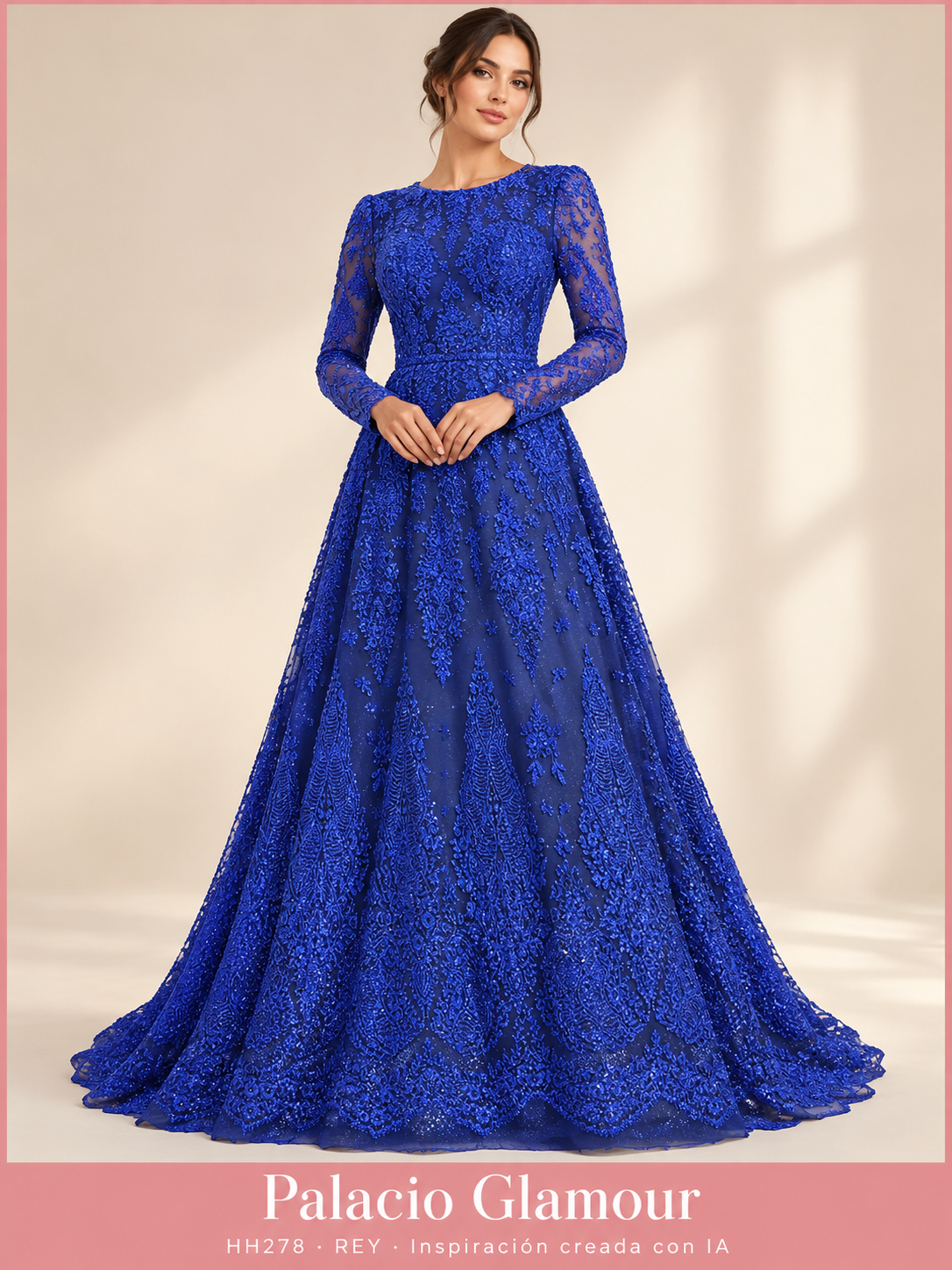 Tul Bordado HH278 por metro · REY · Vestido de inspiración creado con IA a partir de la tela