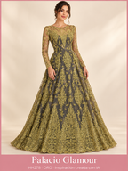Tul Bordado HH278 por metro · ORO · Vestido de inspiración creado con IA a partir de la tela