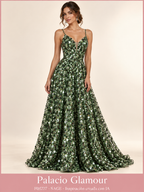 Tul Bordado HH277 por metro SAGE · Vestido de inspiración creado con IA