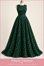 Tul Bordado HH274 por metro BOTELLA · Vestido de inspiración creado con IA