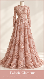 Tul bordado HH238 · Todos sus colores BLUSH · Vestido de inspiración creado con IA