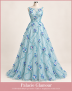 Tul Bordado HH211 por metro CIELO · Vestido de inspiración creado con IA
