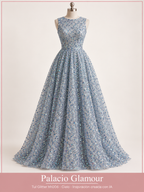 Tul Glitter hh006 Cielo · Vestido de inspiración creado con IA