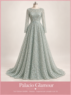 Tul Glitter hh006 Menta · Vestido de inspiración creado con IA