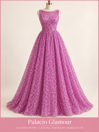 Tul Glitter hh006 Lavanda · Vestido de inspiración creado con IA