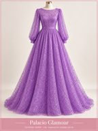 Tul Glitter hh006 Lila · Vestido de inspiración creado con IA