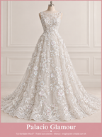 Tul bordado hh237 · Todos sus colores Blanco · Vestido de inspiración creado con IA