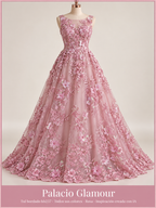 Tul bordado hh237 · Todos sus colores Rosa · Vestido de inspiración creado con IA