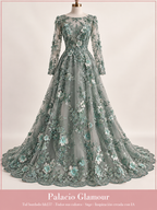 Tul bordado hh237 · Todos sus colores Sage · Vestido de inspiración creado con IA
