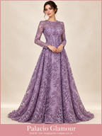 Tul bordado HH239 · Todos sus colores · Lila · Vestido de inspiración creado con IA a partir de la tela