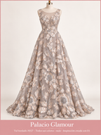 Tul bordado A927 · Todos sus colores nude · Vestido de inspiración creado con IA