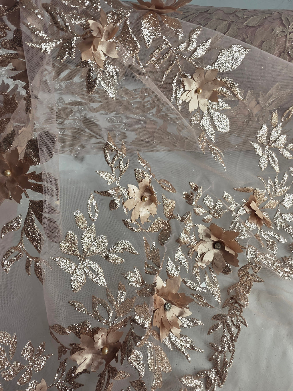 HH268 ROSE GOLD · Fotografía real de la tela · Palacio Glamour