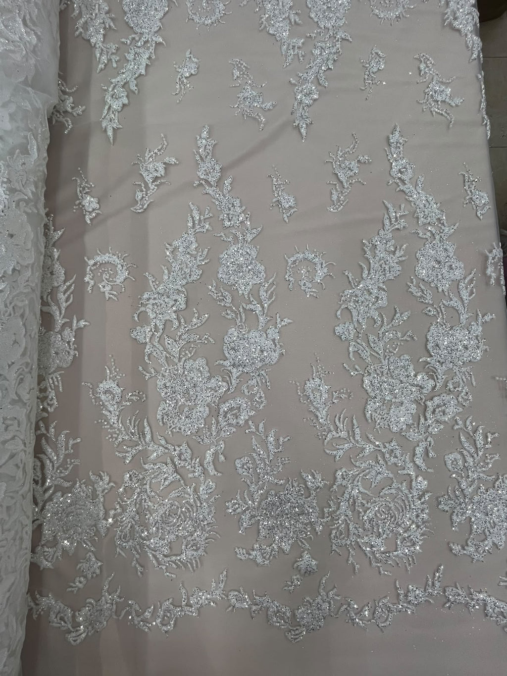 HH276 BLANCO · Fotografía real de la tela · Palacio Glamour
