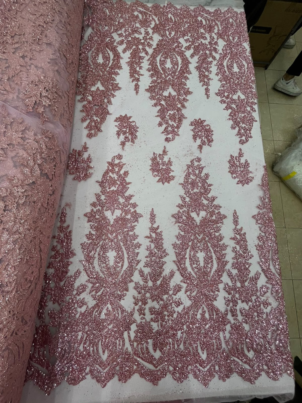 HH277 ROSA CORAL · Fotografía real de la tela · Palacio Glamour