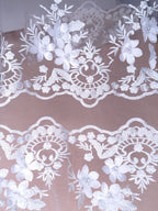 Tul bordado color blanco H139 — Palacio Glamour