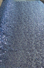 Tul Bordado Con Flores 3d, Lentejuela, Chaquira Y Canutillo Color Azul Periwinkle- HH226 — Palacio Glamour