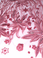 Tul bordado color coral A588 — Palacio Glamour