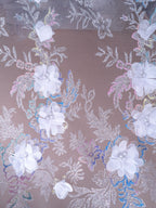 Tul bordado color blanco H097 — Palacio Glamour