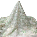Tul Bordado Floral Con Perlas, Chaquira Y Canutillo Color Verde - HH028 — Palacio Glamour