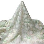 Tul Bordado Floral Con Perlas, Chaquira Y Canutillo Color Verde - HH028 — Palacio Glamour