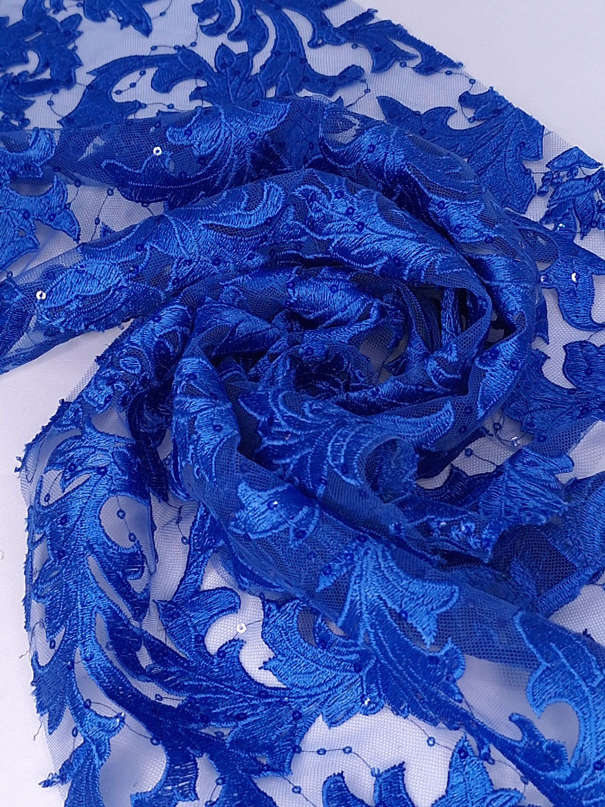 Tul bordado color azul rey H088 — Palacio Glamour