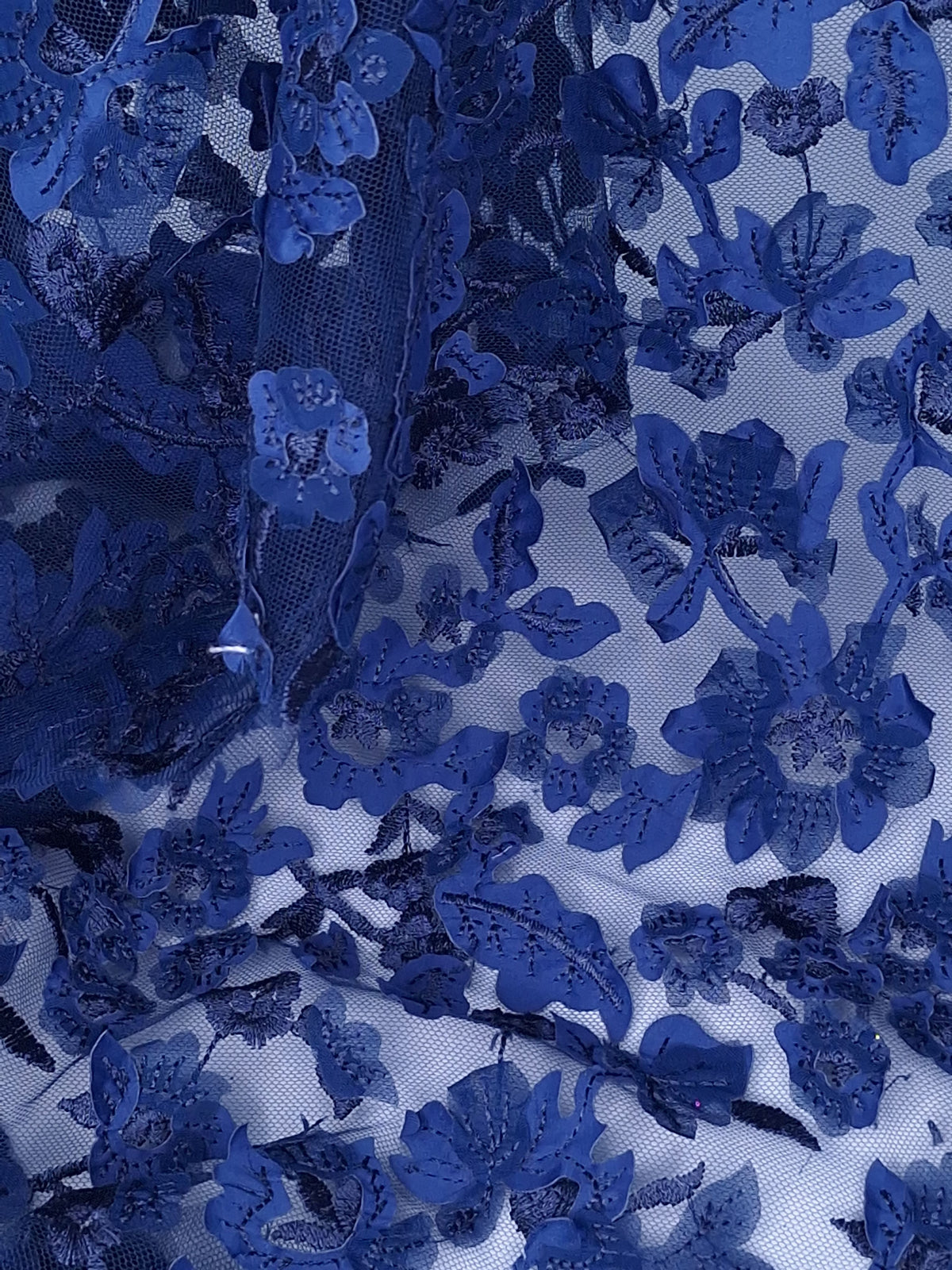 Tul bordado color azul marino A615 — Palacio Glamour