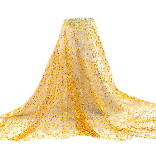 Tul bordado color amarillo A241 — Palacio Glamour