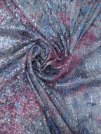 Tul bordado color rosa gris A916, para vestidos de noche de boda y de XV años — Palacio Glamour