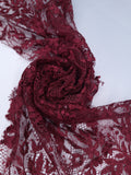 Tul bordado color vino A795 — Palacio Glamour