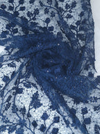 Tul bordado color marino H201 — Palacio Glamour