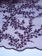 Tul bordado color morado A986 — Palacio Glamour