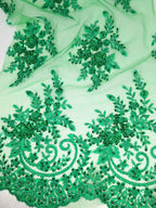 Tul bordado color esmeralda A983 — Palacio Glamour