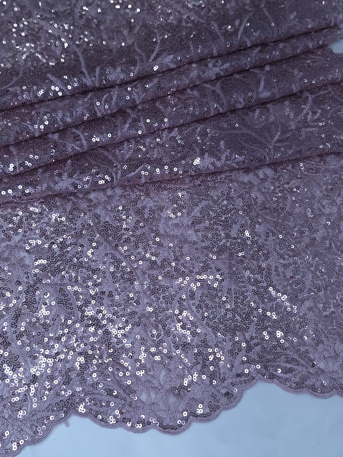 Tul bordado color malva H178 — Palacio Glamour