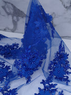 Tul bordado color azul rey H163 — Palacio Glamour