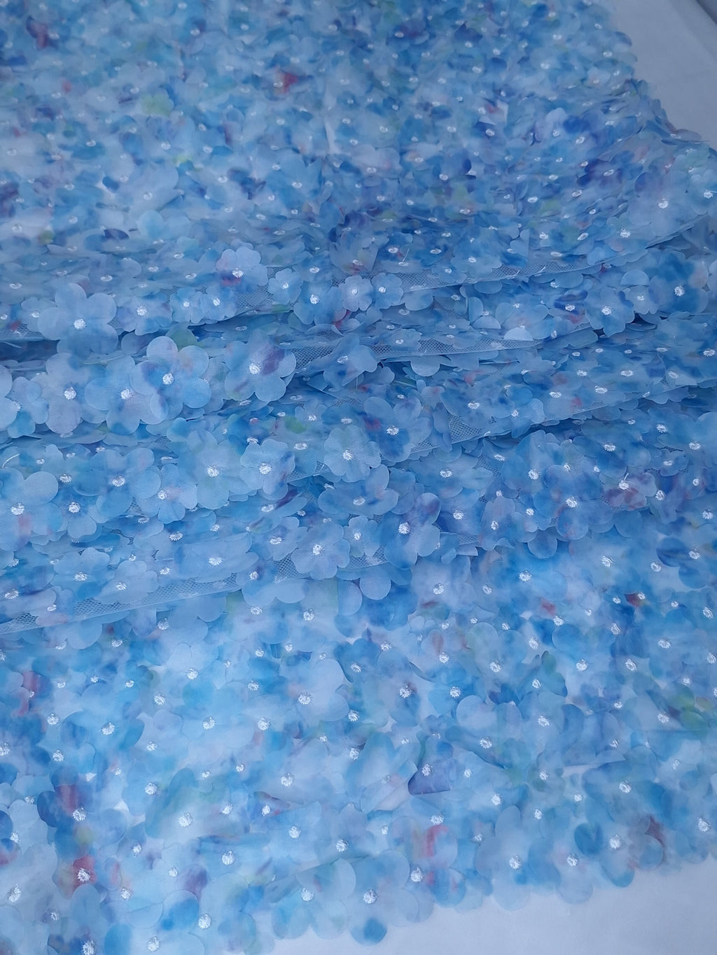 Tul bordado color azul H223 — Palacio Glamour