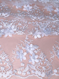 Tul bordado color blanco H139 — Palacio Glamour