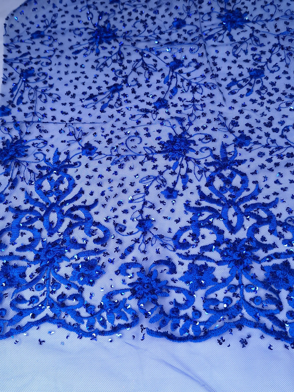 Tul bordado color azul rey H099 — Palacio Glamour